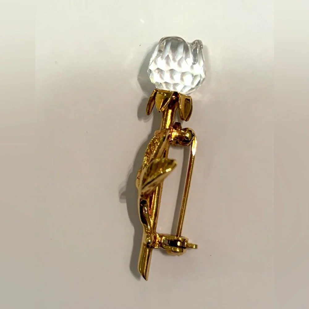 Swarovski Crystal Memories Mini Rose Brooch Pin 1.75